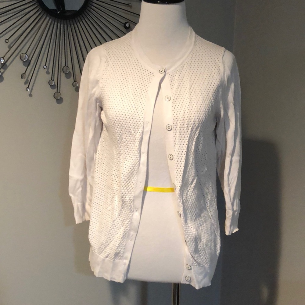 White cardigan